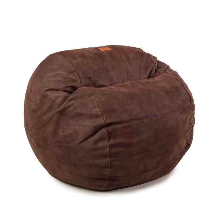 CordaRoy's Full Faux Leather bean bag chair in Coffee - Haley Furniture & Appliance Texas