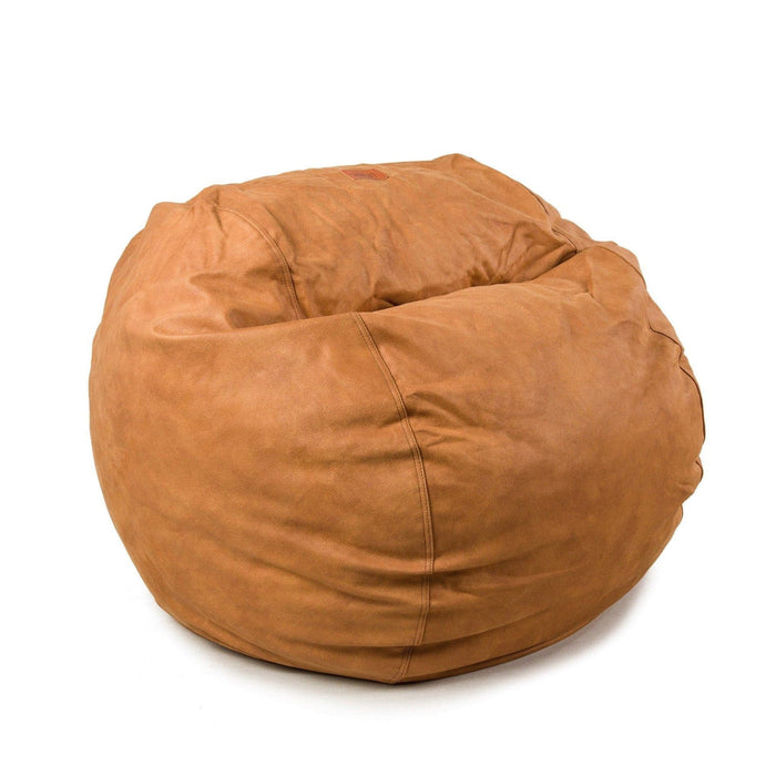 CordaRoy's Full Faux Leather bean bag chair in Cognac - Haley Furniture & Appliance Texas