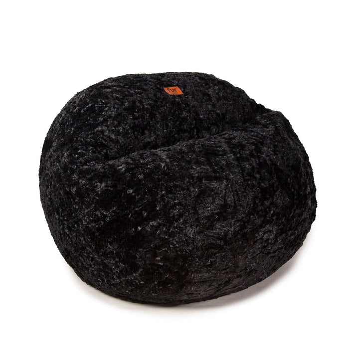 CordaRoy's Full Faux Fur bean bag chair in Black - Haley Furniture & Appliance Texas