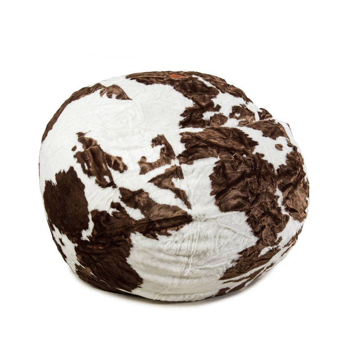 CordaRoy's Full Faux Fur bean bag chair in Cow - Haley Furniture & Appliance Texas