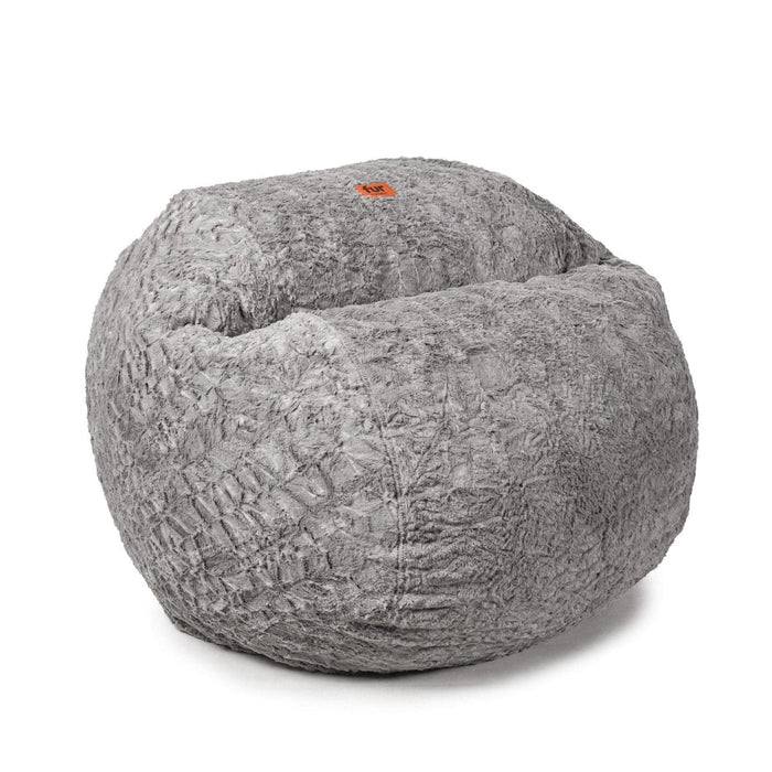CordaRoy's Full Faux Fur bean bag chair in Gray - Haley Furniture & Appliance Texas
