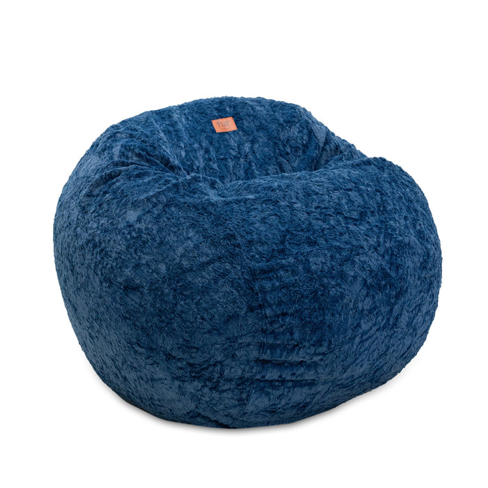 CordaRoy's Full Faux Fur bean bag chair in Navy - Haley Furniture & Appliance Texas