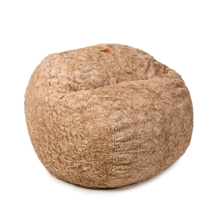 CordaRoy's Full Faux Fur bean bag chair in Tan - Haley Furniture & Appliance Texas