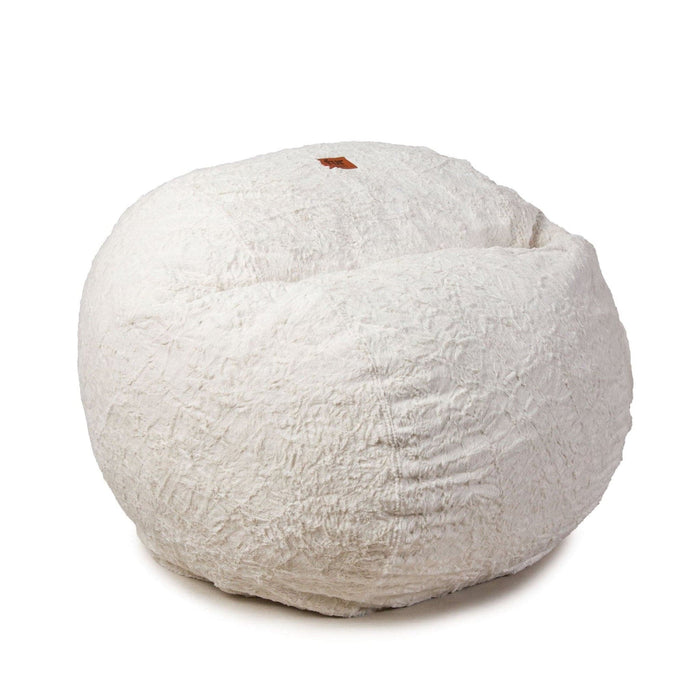 CordaRoy's Full Faux Fur bean bag chair in White - Haley Furniture & Appliance Texas