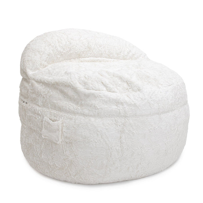 CordaRoy's Adult Bean Bag Chair  - Full - NEST Faux Fur bean bag chair in White - Haley Furniture & Appliance Texas