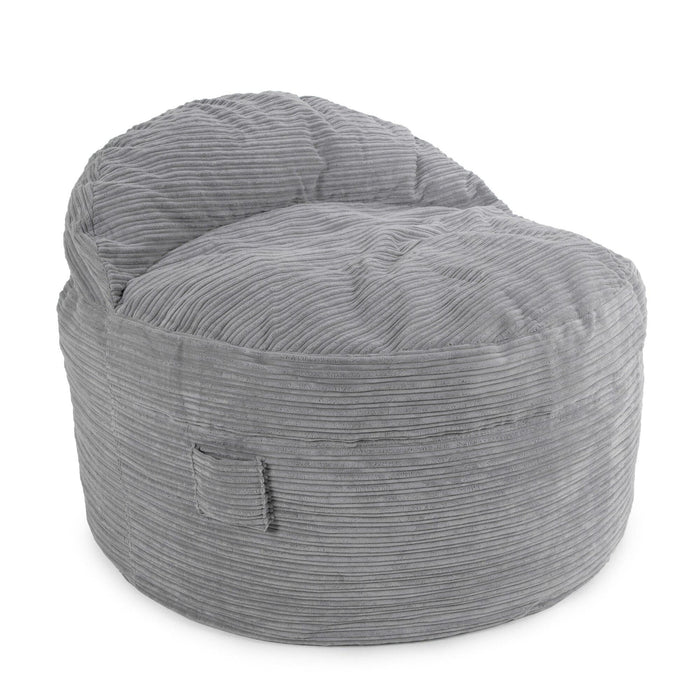 CordaRoy's Full NEST Terry Corduroy bean bag chair in Light Gray - Haley Furniture & Appliance Texas