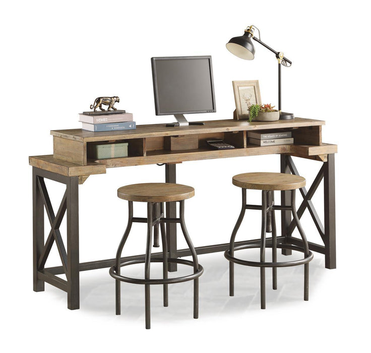 Flexsteel Carpenter Work Console in Rustic Gray