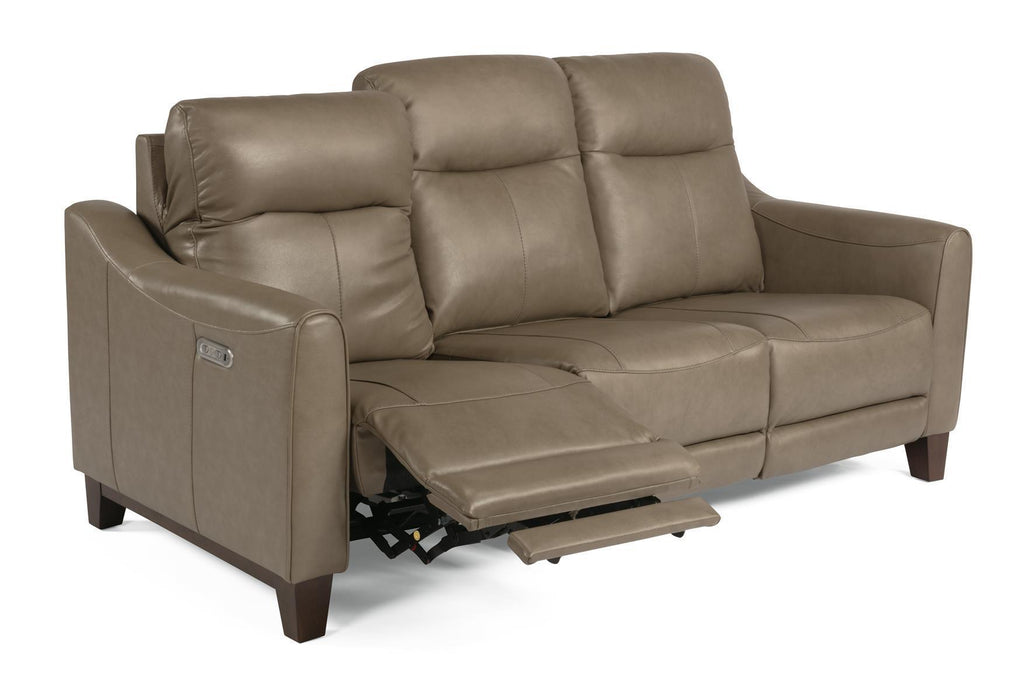 Flexsteel Latitudes Forte Leather Power Reclining Sofa w/Power Headrests