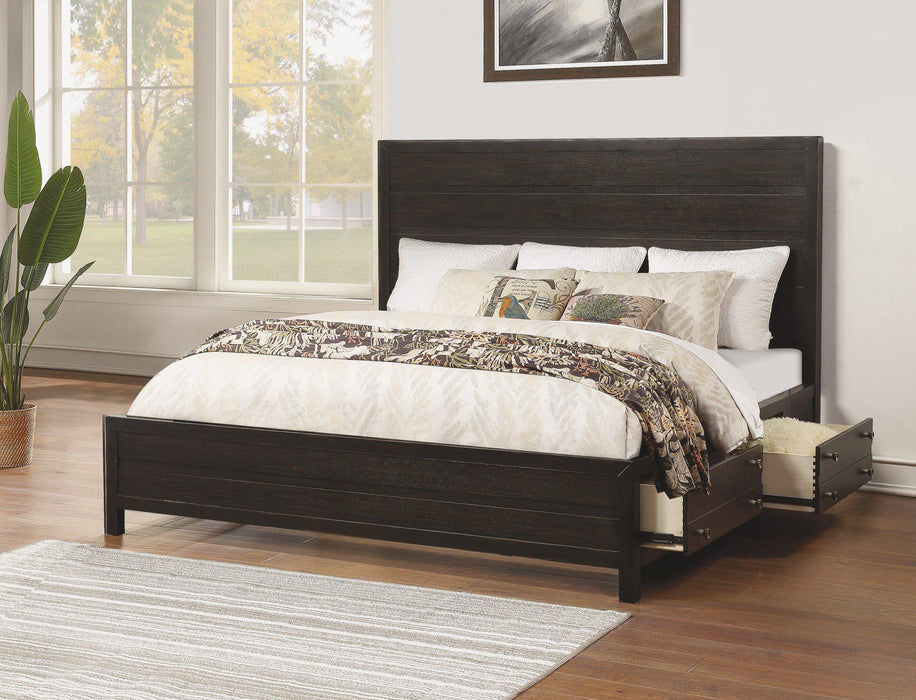 Flexsteel Wynwood Cologne Queen Storage Bed in Dark Brown