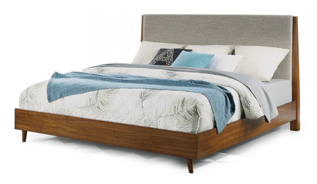 Flexsteel Wynwood Ludwig Upholstered Full Platform Bed in Medium Brown image