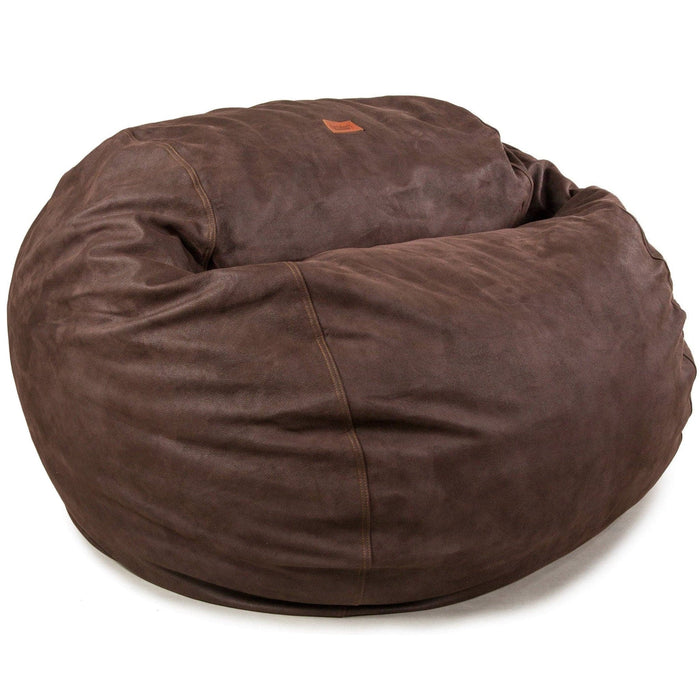 CordaRoy's King Faux Leather bean bag chair in Coffee - Haley Furniture & Appliance Texas