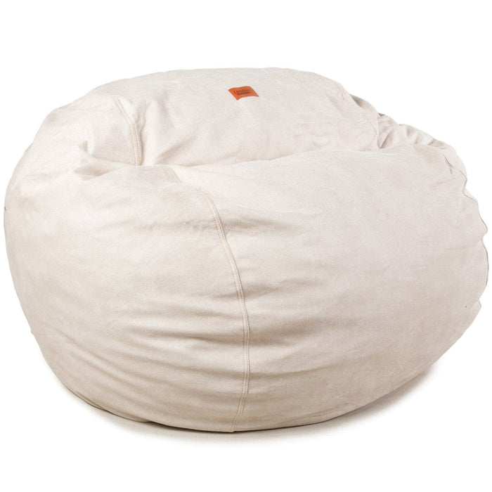 CordaRoy's King Faux Leather bean bag chair in Ivory - Haley Furniture & Appliance Texas