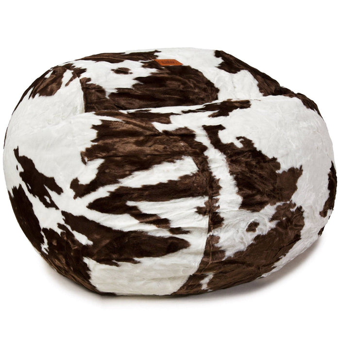 CordaRoy's King Faux Fur bean bag chair in Cow - Haley Furniture & Appliance Texas