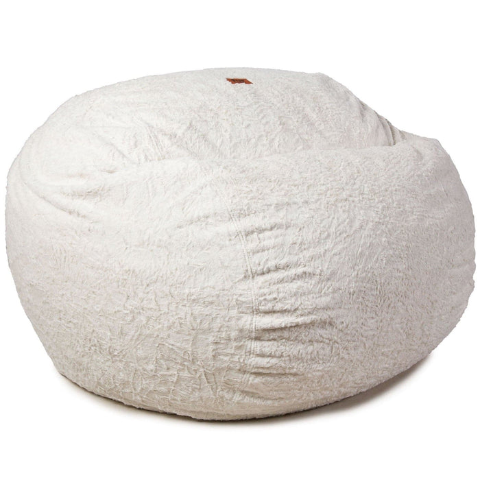 CordaRoy's King Faux Fur bean bag chair in White - Haley Furniture & Appliance Texas