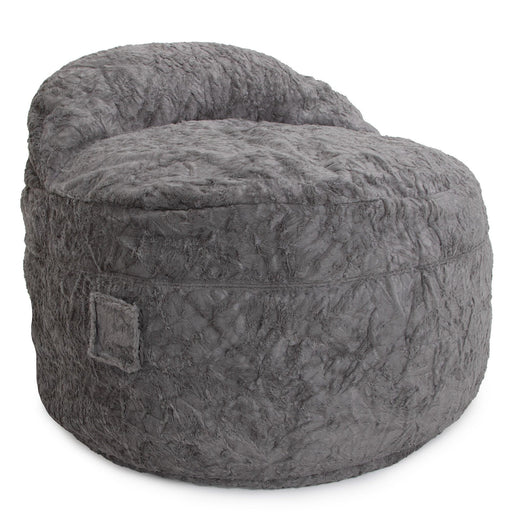 CordaRoy's King NEST Faux Fur bean bag chair in Gray - Haley Furniture & Appliance Texas
