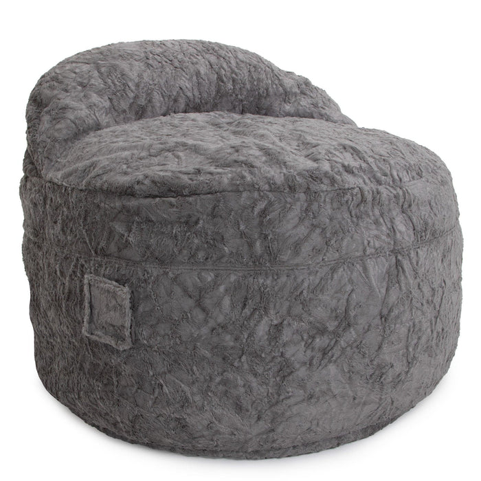CordaRoy's King NEST Faux Fur bean bag chair in Gray - Haley Furniture & Appliance Texas