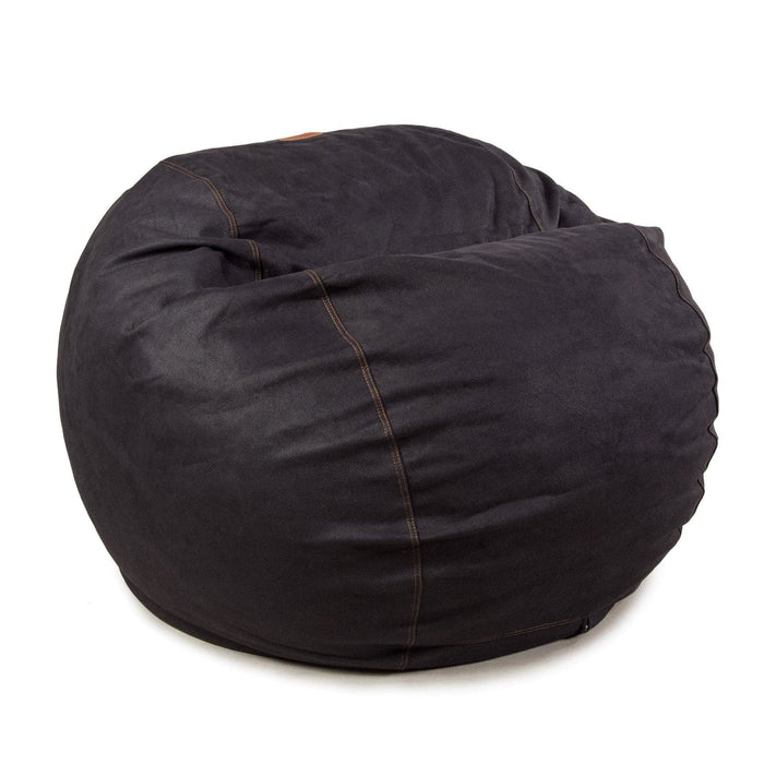 CordaRoy's Queen Faux Leather bean bag chair in Black - Haley Furniture & Appliance Texas