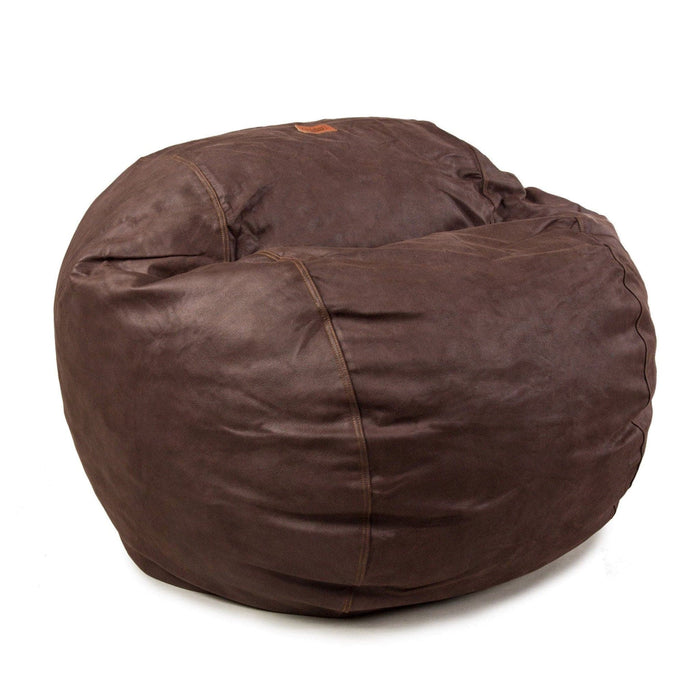 CordaRoy's Queen Faux Leather bean bag chair in Coffee - Haley Furniture & Appliance Texas
