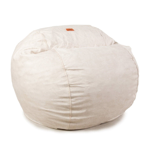 CordaRoy's Queen Faux Leather bean bag chair in Ivory - Haley Furniture & Appliance Texas