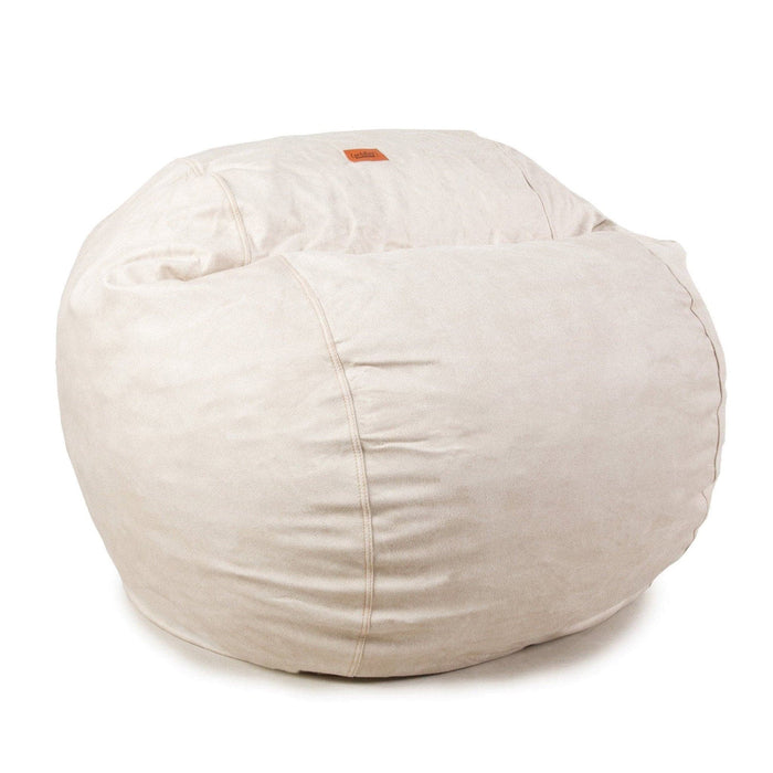 CordaRoy's Queen Faux Leather bean bag chair in Ivory - Haley Furniture & Appliance Texas