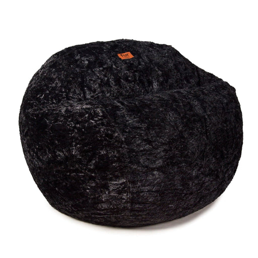 CordaRoy's Queen Faux Fur bean bag chair in Black - Haley Furniture & Appliance Texas