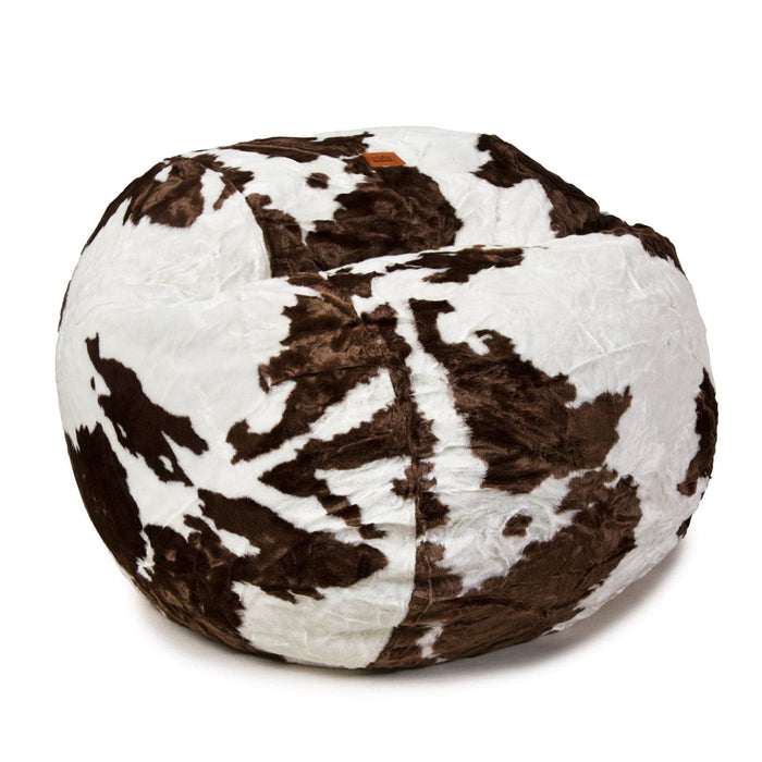 CordaRoy's Queen Faux Fur bean bag chair in Cow - Haley Furniture & Appliance Texas