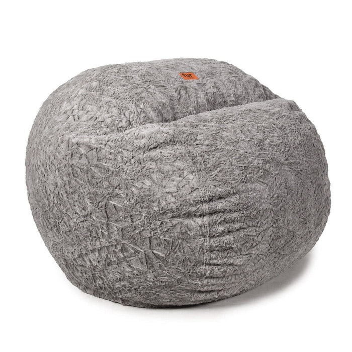 CordaRoy's Queen Faux Fur bean bag chair in Gray - Haley Furniture & Appliance Texas