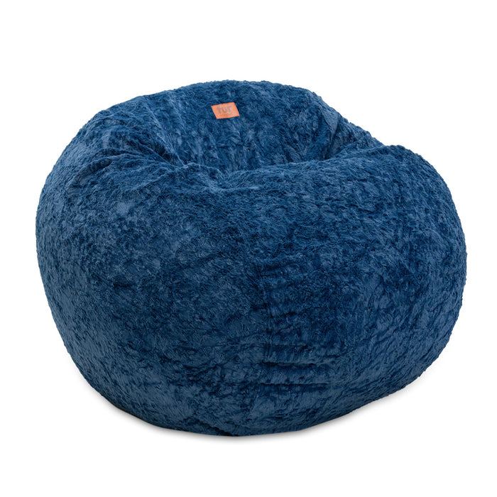 CordaRoy's Queen Faux Fur bean bag chair in Navy - Haley Furniture & Appliance Texas