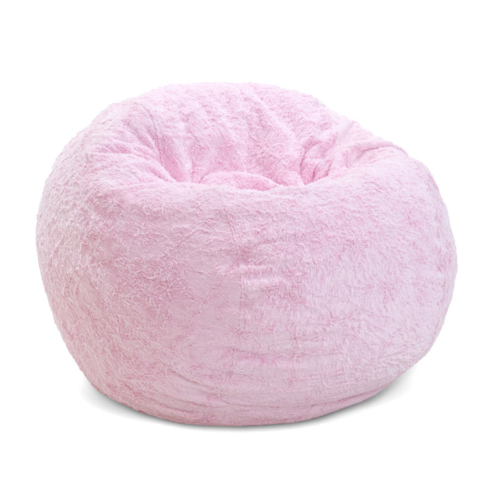 CordaRoy's Queen Faux Fur bean bag chair in Pink - Haley Furniture & Appliance Texas
