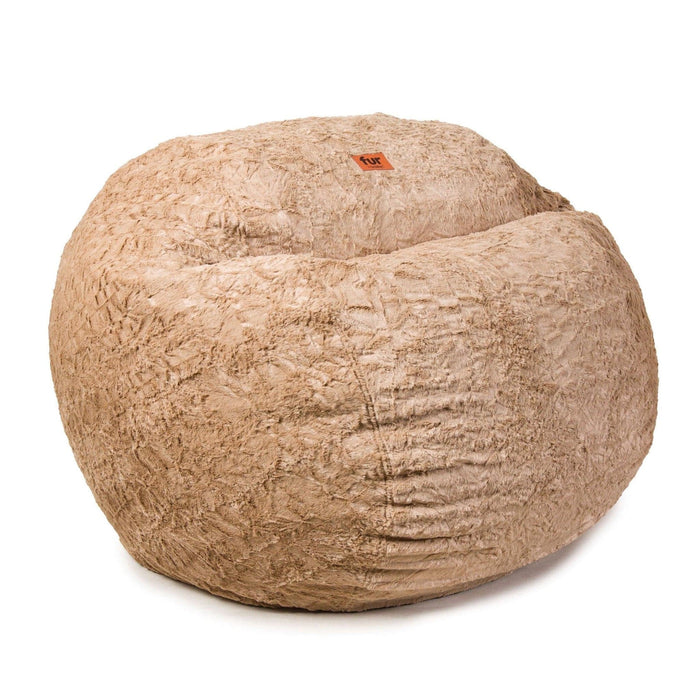 CordaRoy's Queen Faux Fur bean bag chair in Tan - Haley Furniture & Appliance Texas