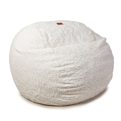 CordaRoy's Queen Faux Fur bean bag chair in White - Haley Furniture & Appliance Texas