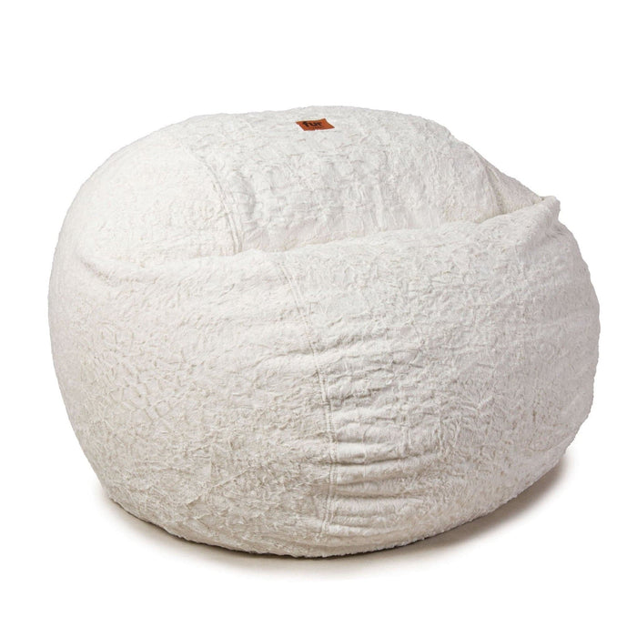 CordaRoy's Queen Faux Fur bean bag chair in White - Haley Furniture & Appliance Texas