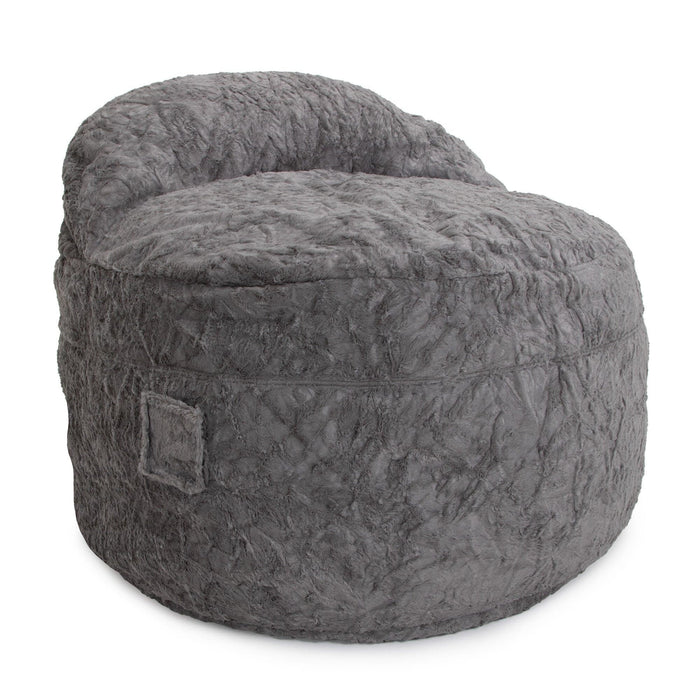 CordaRoy's Queen NEST Faux Fur bean bag chair in Gray - Haley Furniture & Appliance Texas