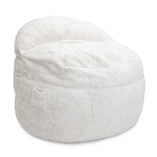 CordaRoy's Queen NEST Faux Fur bean bag chair in White - Haley Furniture & Appliance Texas