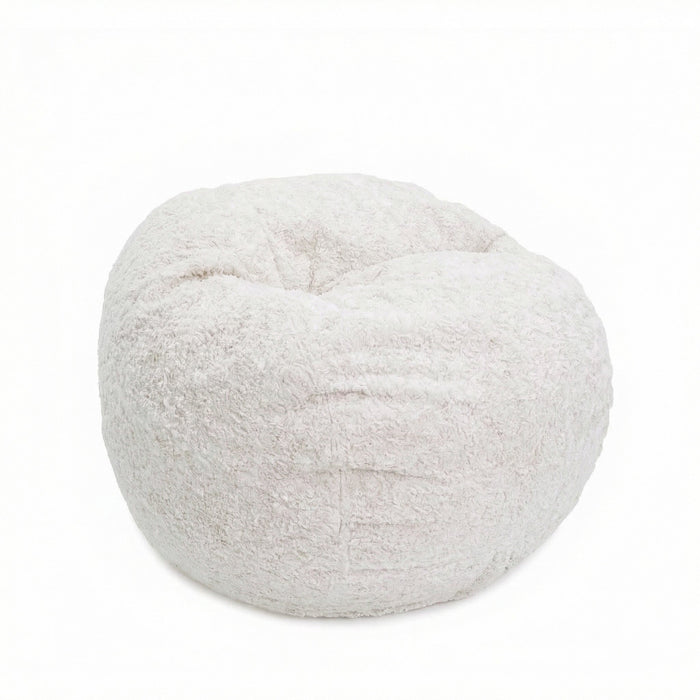CordaRoy's Youth Faux Fur bean bag chair in White - Haley Furniture & Appliance Texas