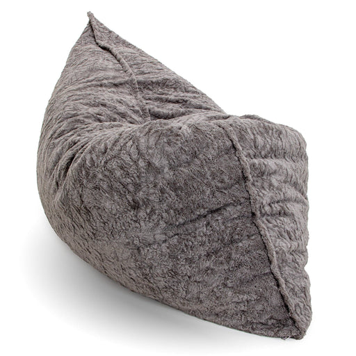 CordaRoy's Pillow Lounger - Faux Fur bean bag chair in Gray - Haley Furniture & Appliance Texas