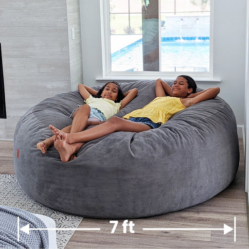 CordaRoy's Giant Bean Bag Chair - Chenille bean bag chair in Charcoal - Haley Furniture & Appliance Texas